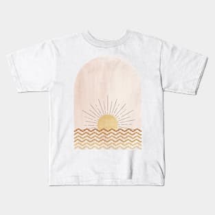 Abstract pixel sunset Kids T-Shirt